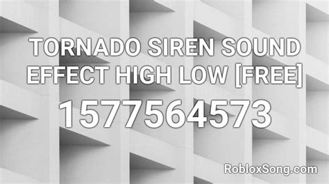 TORNADO SIREN SOUND EFFECT HIGH LOW [FREE] Roblox ID - Roblox music codes