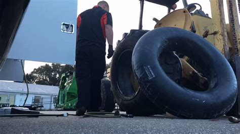 Tire repair on a forklift - YouTube