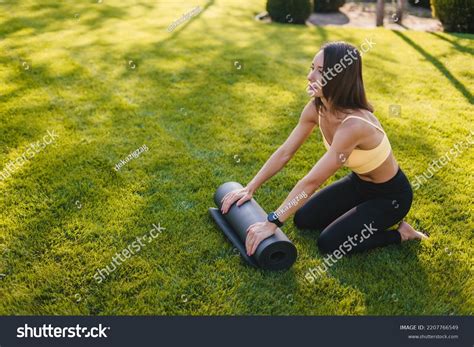 Yogi Woman Sitting Barefoot On Grass Stock Photo 2207766549 | Shutterstock