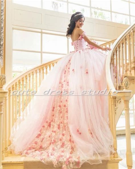 Elegant Mexican Pink Quinceanera Dresses With Floral Applique - Etsy