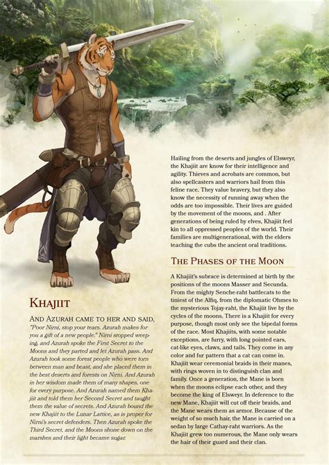 DnD 5e Homebrew — Khajiit race by Akitcougar | Dnd 5e homebrew ...