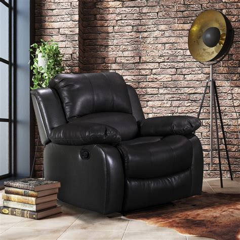 Leather Air Black Valencia Recliner Chair – Stunning Chairs