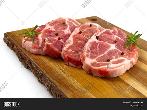 Raw Pork Steak On Wood Image & Photo (Free Trial) | Bigstock