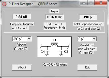 Download PI Filter Designer 50 Ohm - Xtronic