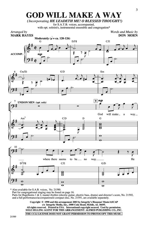 God Will Make a Way (SATB ) by Don Moen/arr. | J.W. Pepper Sheet Music