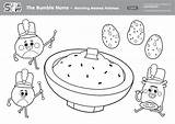 The Bumble Nums  Marching Mashed Potatoes Coloring Page Super Simple sketch template