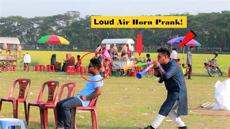 Loud Air Horn Prank | Best Funny Horn Prank In Public | Try To Not ...