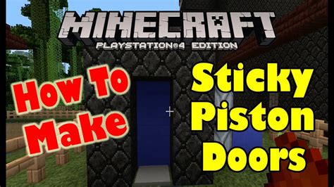 Minecraft Redstone Tutorial : How To Make A Sticky Piston Door - YouTube