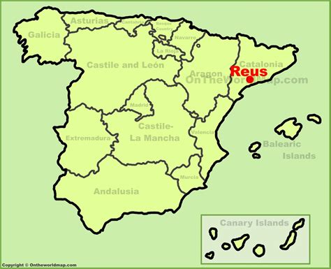 Reus location on the Spain map - Ontheworldmap.com