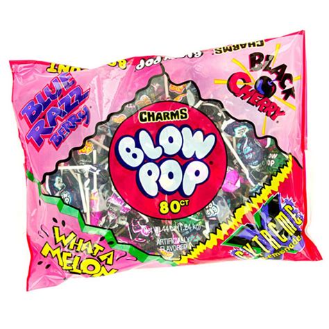 Charms Blow Pops, Bubble Gum Lollipop Candy - 80 Count Bag - Walmart ...