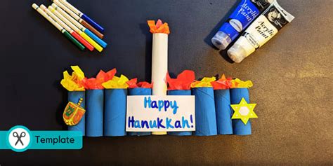 DIY Menorah | Hanukkah Crafts (teacher made) - Twinkl