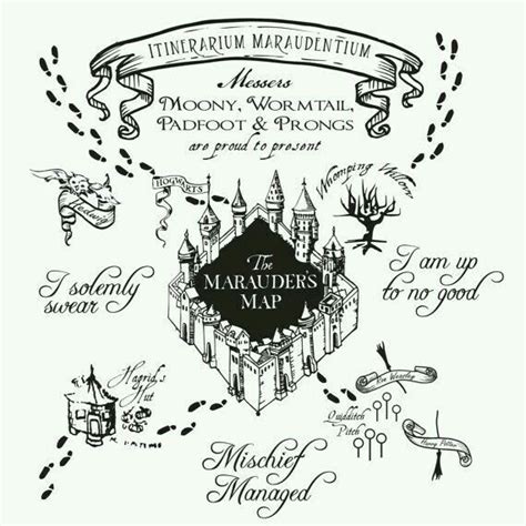 The Marauder's Map Marauders Map Tattoo, Marauders Map Wallpaper, Harry ...