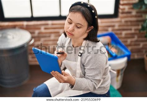 Young Woman Down Syndrome Artist Drawing Stock Photo 2195533699 ...