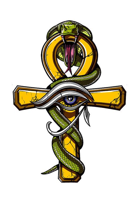 Egyptian Eye Of Horus Ankh Digital Art by Nikolay Todorov - Pixels