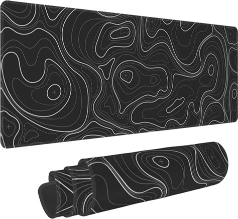 Buy Topographic Map Lines Contour Geographic Gaming Mouse Pad XL Extended Large Mousepad with ...