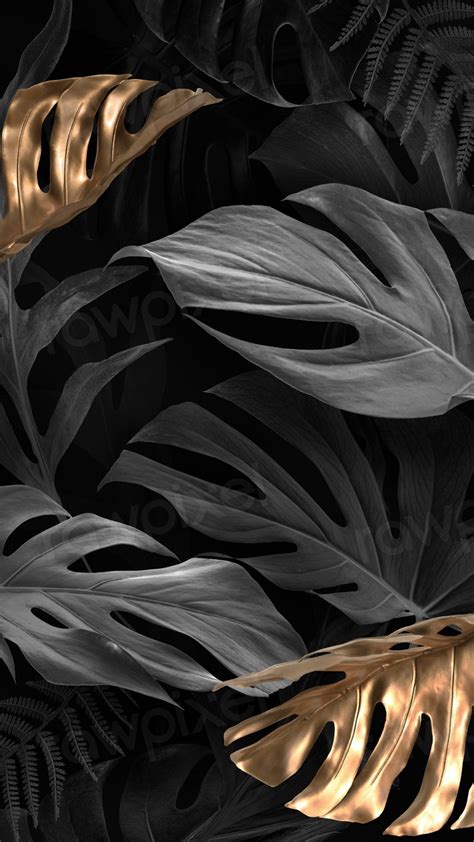 Black leaf mobile wallpaper, nature | Premium Photo - rawpixel