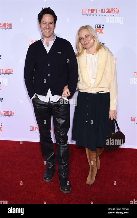 Rob Morrow and wife Debbon Ayer attending The People v. O.J. Simpson ...