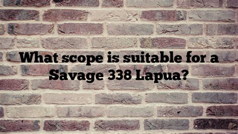 What scope is suitable for a Savage 338 Lapua? - PNG CEPA