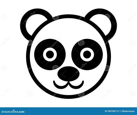 Stylized Panda, Animal, Mammal, Cartoon, Isolated. Stock Illustration - Illustration of white ...