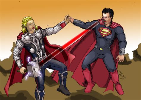 Thor Vs Superman by MedinasWorks on DeviantArt