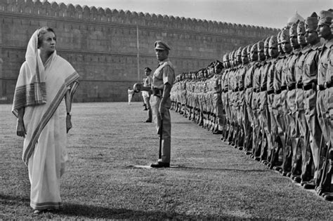 Indian PM Indira Gandhi reviews Indian soldiers at the Red Fort ...