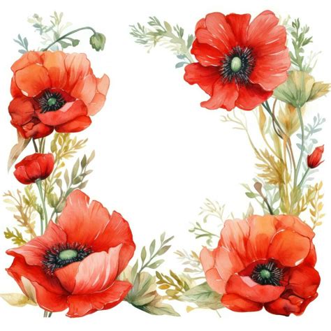 Watercolor poppy flowers background 29561421 Stock Photo at Vecteezy