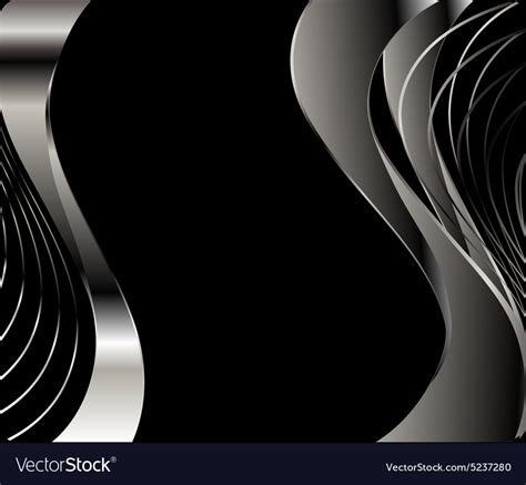 Wave abstract background black and white color Vector Image