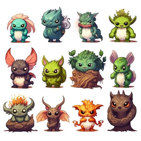 Premium AI Image | Cute Fantasy Forest Creatures A PixarStyle World of ...