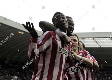 Asamoah Gyan Sunderland Celebrates Teammates After Editorial Stock ...