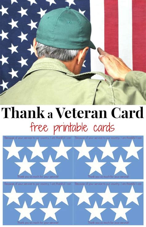 Thank a Veteran Cards - Free Printable - Organized 31