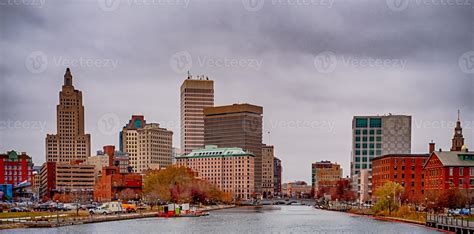 Providence rhode island skyline on a cloudy gloomy day 2924004 Stock ...