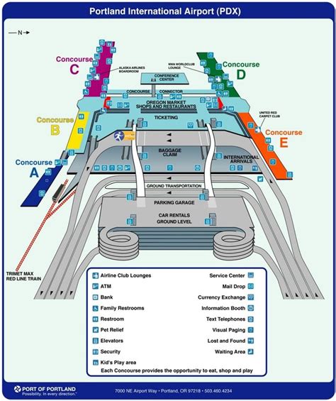 Portland airport map | Portland airport, Airport map, Alaska airlines