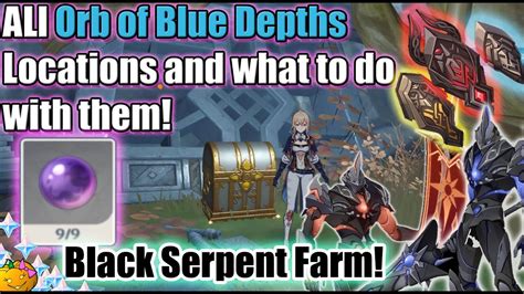 All Orb of Blue Depths Locations. Black Serpent farm! All Statuettes! The Chasm - Genshin Impact ...