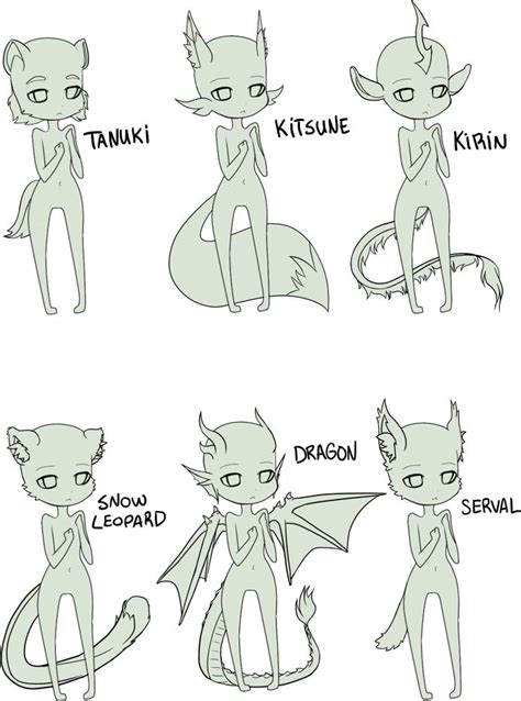 FREE - anthro chibi bases by Kyttias on DeviantArt | Drawings, Manga ...