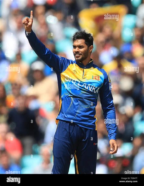 Sri Lanka's Dhananjaya de Silva celebrates the wicket of Australia's ...