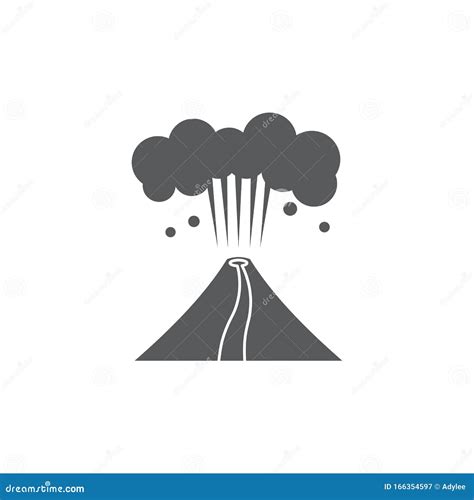 Volcano Eruption Vector Icon Symbol Disaster Isolated on White Background Stock Vector ...