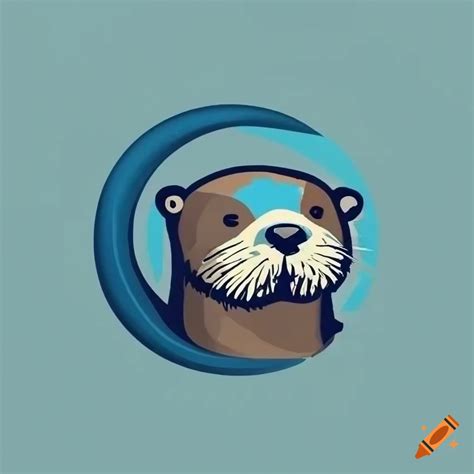 Blue otter logo design on Craiyon