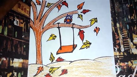 How To Draw scenery of Autumn Season step by step | Autumn Season ...