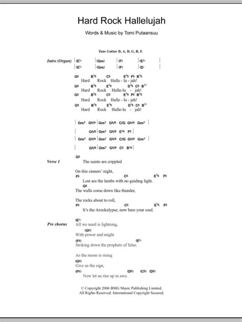 Hard Rock Hallelujah by Lordi - Guitar Chords/Lyrics - Guitar Instructor