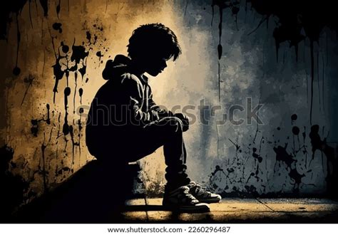 Silhouette Lonely Depresion Sad Lost Boy Stock Illustration 2260296487 | Shutterstock