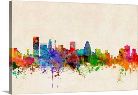 Baltimore Maryland Skyline Wall Art, Canvas Prints, Framed Prints, Wall ...