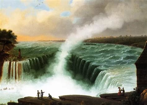 View of Niagara Falls by Nicolino Calyo Oil Painting Reproduction For Sale | OilPaintings.com