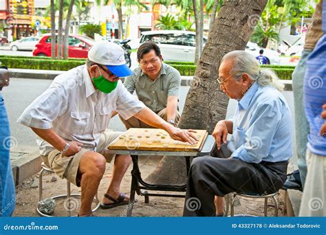 Men Playing Traditional Board Game in Saigon, Vietnam. Editorial Stock Photo - Image of board ...