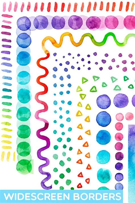 Watercolor Rainbow Blends SLIDE Border Clipart Google Slides Templates ...