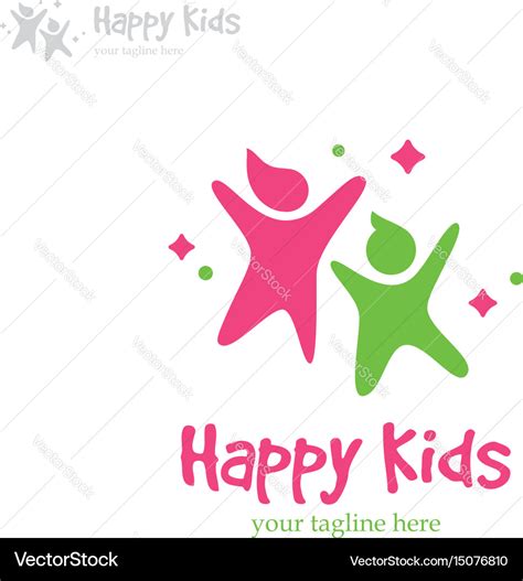 Happy kids logo Royalty Free Vector Image - VectorStock