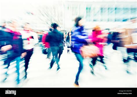 Large Crowd Walking in a City Stock Photo - Alamy