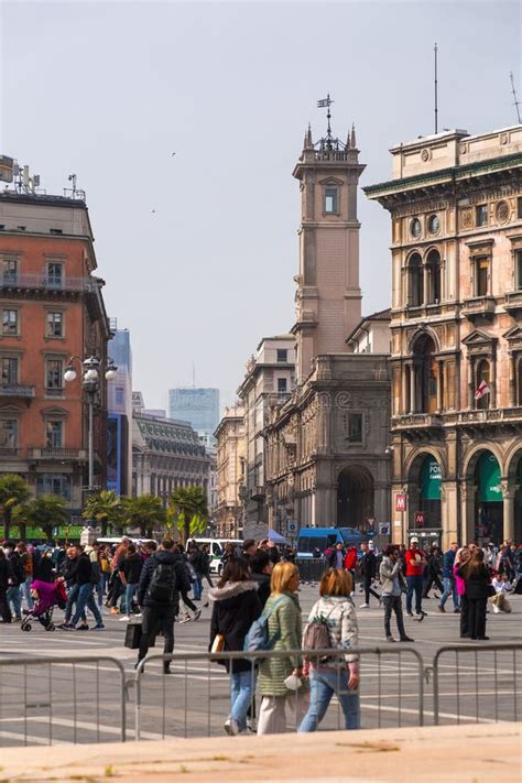 The Historical Duomo Square, Piazza Del Duomo in the Center of Milan ...