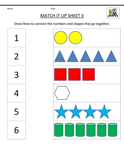 a worksheet with three different shapes and numbers