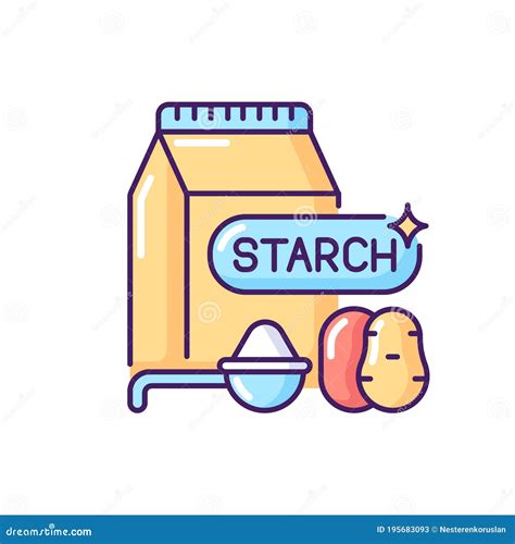 Starch RGB color icon stock vector. Illustration of milk - 195683093