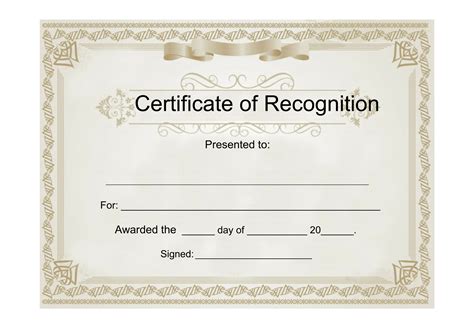 Sample Certificate Of Recognition Template Sample Certificate Of Recognition Template . Sample ...